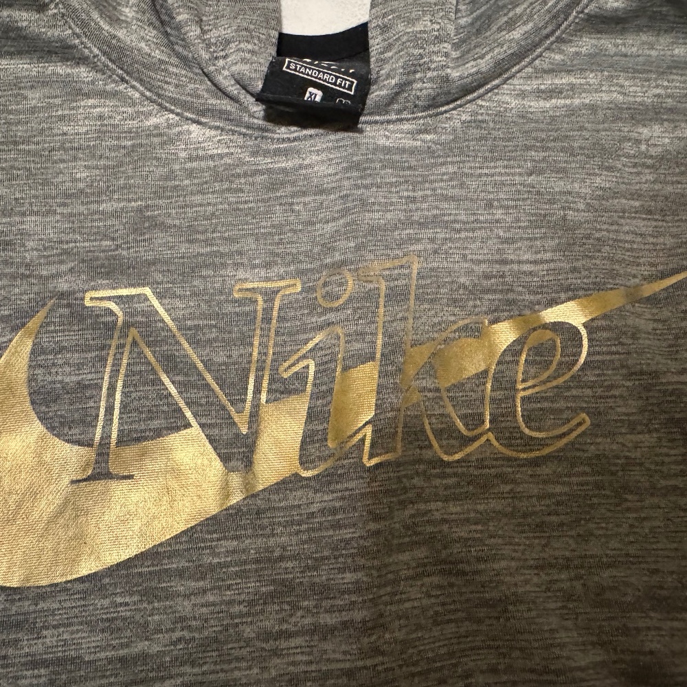 Big Girls Gold NIKE Grey Sweatshirt Hoodie Size XL